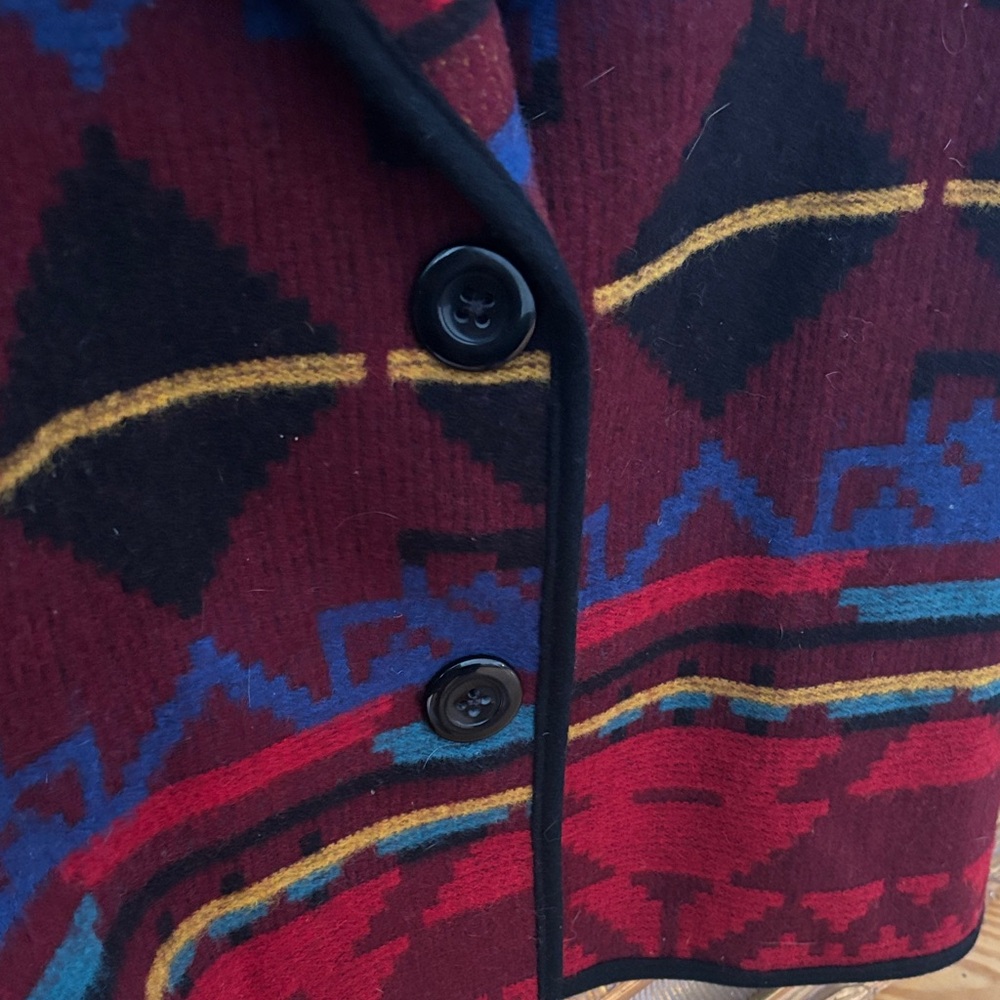 Ashely Scott Multicolored wool Jacket. Tribal, southwestern, Aztec pattern - Picture 4 of 10